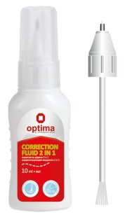 Коректор рідкий, 10 мл, 2 в 1, OPTIMA - інтернет-магазин optom-k.com