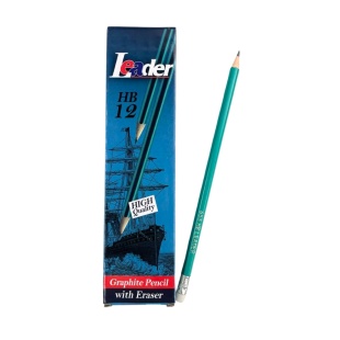 Карандаш графитный, с резинкой, Leader - интернет-магазин optom-k.com