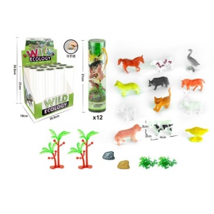 Набор животных, 12 шт, с аксессуарами, в колбе 21 см, "Домашние животные" - интернет-магазин optom-k.com