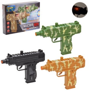 Автомат, 12х17 см, на батарейках, со звуком и светом, с мишенью, цветной, в коробке 17х12,5см - интернет-магазин optom-k.com