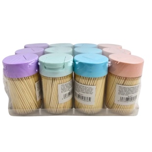 Упаковка зубочисток, бамбуковых, 300 штук, в тубусе 5х8,5 см, Toothpick - интернет-магазин optom-k.com