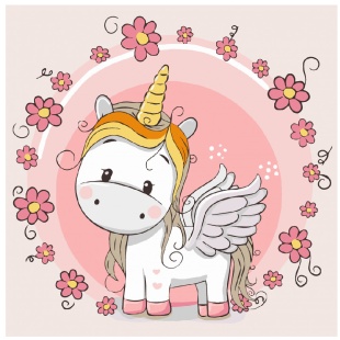 Картина по номерам, 30х30 см, с набором красок и 3 кисточками, "Единорожка с крыльями" - интернет-магазин optom-k.com