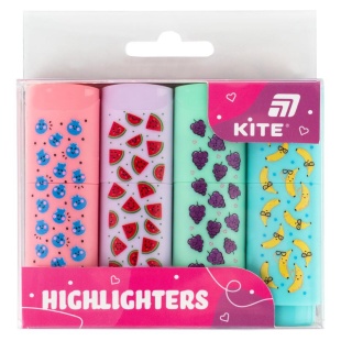 Набор маркеров, 4 штуки, пастель, Highlighter, KITE канцелярия - интернет-магазин optom-k.com