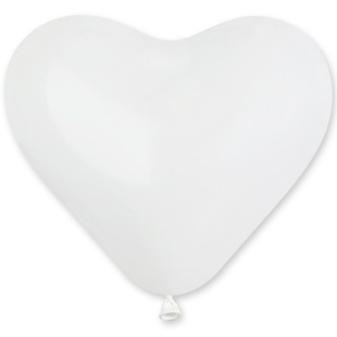 Воздушный шар, 25 см, белого цвета, пастель, "Сердце", Gemar - интернет-магазин optom-k.com
