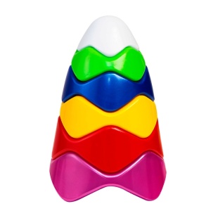 Пирамидка, 30 см, 6 элементов, в пакете 14х14х32 см, "Волна", BAMSIC - интернет-магазин optom-k.com