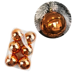 Шарик новогодний, 8 см, медный цвет, гальваника, Украина - интернет-магазин optom-k.com