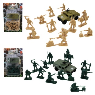 Набор военный, солдатики, техника, с аксессуарами, цветной, в пакете 14х6х21,5 см - интернет-магазин optom-k.com