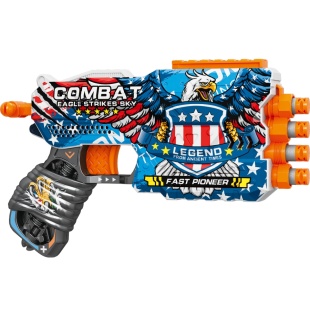 Пистолет, 23х14,5 см, с поролоновыми патронами (12 шт), в коробке 29,5х7х22 см, "Боевой Орел" - интернет-магазин optom-k.com