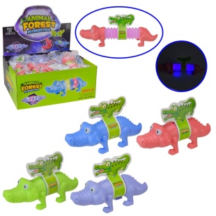 Антистресс, 13-18 см, цветной, растягивающийся, со световыми эффектами, "Крокодил" - интернет-магазин optom-k.com