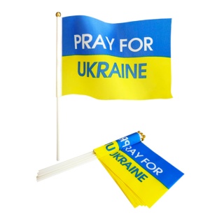 Флаг Украины, 14х21 см, на палочке, "PRAY FOR UKRAINE" Флаг Украины, 14х21 см, на палочке, "PRAY FOR UKRAINE" - интернет-магазин optom-k.com