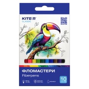 Фломастери, 10 кольорів, картонна упаковка, "Kite Classic", KITE канцелярія - інтернет-магазин optom-k.com