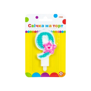 Свеча для торта, 7,62 см, зеленая, "Princess 9", MAXI - интернет-магазин optom-k.com