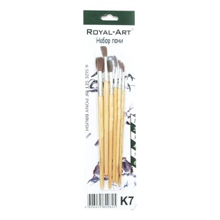 Набор из 6-ти кистей №1,2,3,4,5,6, пони, круглые - интернет-магазин optom-k.com