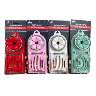 Яйцерезка, 9х20 см, металлопластиковая, цветная, двойная, на планшете - интернет-магазин optom-k.com