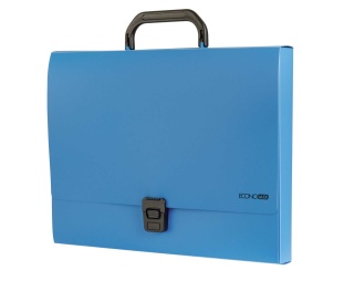 Портфель пластиковый, A4, 1 отделение, на застежке, голубой цвет, ECONOMIX - интернет-магазин optom-k.com