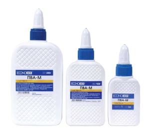 Клей ПВА,   50 мл, с колпачком-дозатором, ECONOMIX - интернет-магазин optom-k.com