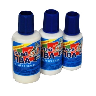 Клей ПВА,   35 мл, с кисточкой, Эталон-С - интернет-магазин optom-k.com