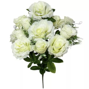 Роза искусственная, 13 бутонов, бутон 6 см, 56 см, в ассортименте - интернет-магазин optom-k.com