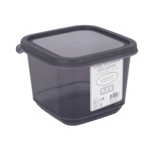 Контейнер для сипучих, 0.5 л, 8.5х11х11 см, пластиковий, квадратний, з кришкою, VIOLET HOUSE - інтернет-магазин optom-k.com