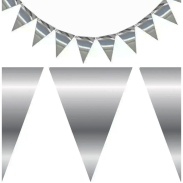 Растяжка-баннер, 2 м, бумажная, флажки, "Серебро" - интернет-магазин optom-k.com