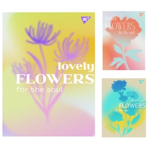 Книга канцелярская, А4, 48 листов, на скобе, мягкая обложка, клетка, офсет,"Lovely flowers", YES - интернет-магазин optom-k.com
