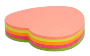 Бумага для заметок, 45х50 мм, 80 листов, клееные, неоновые, "Сердце", ECONOMIX - интернет-магазин optom-k.com