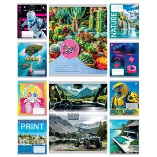 Тетрадь, 96 листов, клетка, "Мікс", Тетрада - интернет-магазин optom-k.com