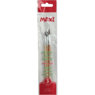 Набор кисточек, 3 штуки, синтетика, (2,4,6), MAXI - интернет-магазин optom-k.com