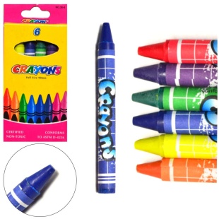 Карандаши цветные, 6 цветов, восковые, Crayons - интернет-магазин optom-k.com