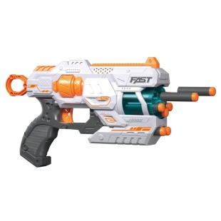 Пистолет, 28х17,4 см, с поролоновыми патронами (12 шт), в коробке 6х23х29 см - интернет-магазин optom-k.com