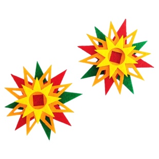 Виріб з фетру, 7 см, 2 штуки, в пакеті, "Різдвяна Зірка" - інтернет-магазин optom-k.com