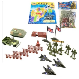Набор военный, солдатики, техника, с аксессуарами, в пакете 21х18 см - интернет-магазин optom-k.com