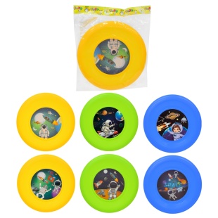 Тарелка летающая, цветная, в пакете 23,5 см - интернет-магазин optom-k.com