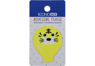 Закладки с клейким слоем, 40х50 мм, 20 штук, пластиковые, "Fun balloons", ECONOMIX - интернет-магазин optom-k.com