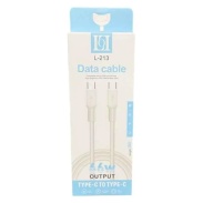 Кабель, 1 м, TYPE-C-TYPE-C, 66W, белый цвет, YESPLUS L-213 - интернет-магазин optom-k.com