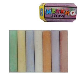 Крейда кольорова, 7 кольорів, 2х10 см, кругла, асфальтна, російськомовна упаковка, Люкс Колор - інтернет-магазин optom-k.com