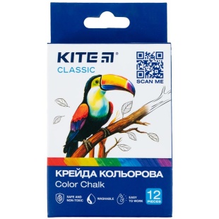 Крейда кольорова, 6 кольорів, 12 штук, "Kite Classic", KITE канцелярія - інтернет-магазин optom-k.com