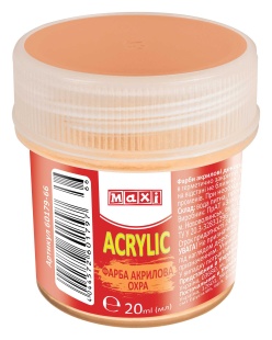 Краска акриловая, 20 мл, охра, матовая, MAXI - интернет-магазин optom-k.com