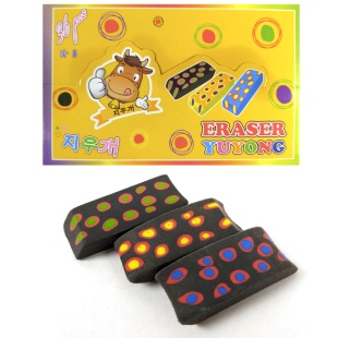 Ластик, 2x4,5 см, прямоугольный, "Точки",  Josef Otten - интернет-магазин optom-k.com