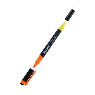 Маркер, 2-4 мм, клиновидный, оранжевый+желтый, "Highlighter Dual", AXENT - интернет-магазин optom-k.com