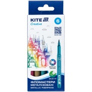 Фломастеры-кисти, 6 шт, металлизированные, "Creative", KITE канцелярия - интернет-магазин optom-k.com