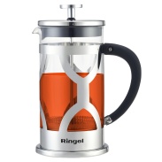Френч-пресс, 600 мл, закаленное стекло, нержавеющая сталь, черный, стальной, "FUSION", RINGEL - интернет-магазин optom-k.com