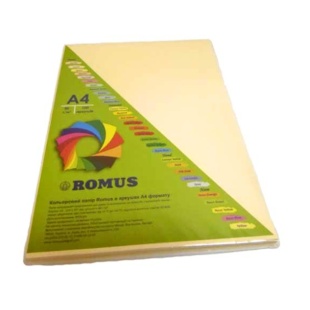 Папір, А4, 80 г/м2, 100 аркушів, кремовий колір, пастель, Romus - інтернет-магазин optom-k.com