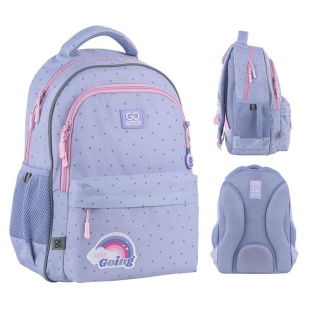 Рюкзак, 9-12 лет, 130-145 см, 2 отделения, ортопедическая спинка, "Keep Going", GoPack - интернет-магазин optom-k.com