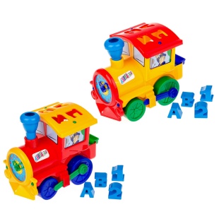 Паровоз-сортер, 14х18х22 см, "Солнышко", Colorplast - интернет-магазин optom-k.com