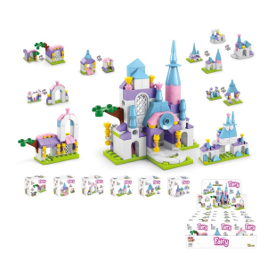 Конструктор, 19-24 деталі, 7х7х3.5 см, "Казковий Замок", DIY TOYS - інтернет-магазин optom-k.com