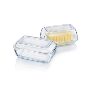 Маслянка, 17 см, скляна, прямокутна, з кришкою, "Clear", LUMINARC - інтернет-магазин optom-k.com