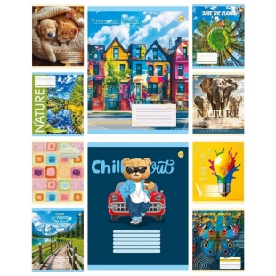 Тетрадь, 60 листов, клетка, "Мікс 1", Тетрада - интернет-магазин optom-k.com