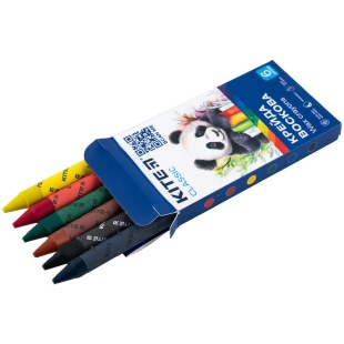 Карандаши цветные, 6 цветов, восковые, Kite Classic, KITE канцелярия - интернет-магазин optom-k.com