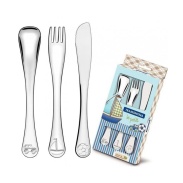 Набор столовых приборов, 3 штуки, металлические, детские, "BABY", TRAMONTINA - интернет-магазин optom-k.com